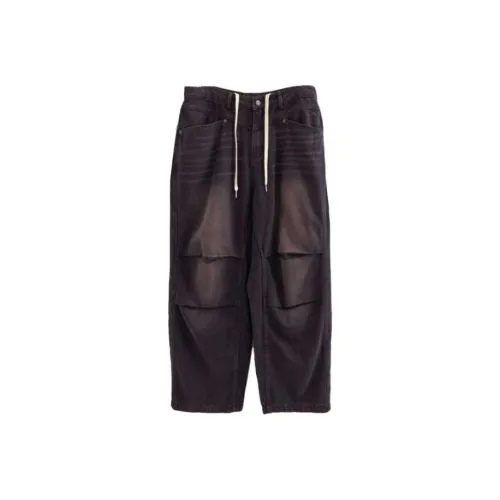 LOWEAR Washed Pintuck Denim Pants Jeans Women's