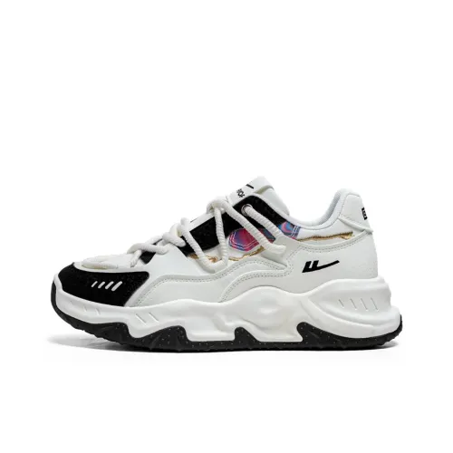 Warrior Модный Casual Амортизация Баланс Устойчивый к истиранию Низкий Топ Толстая подошва Кроссовки Мужские Белый Черный