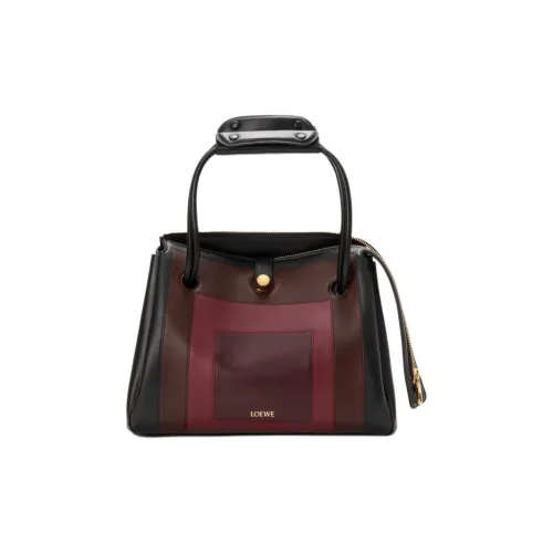 LOEWE Совместное издание Madrid Телячья кожа Плечевая сумка Средний Женский Черный и Бургунди