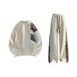 Комплект одежды - Бежевый свитшот + Бежевые штаны