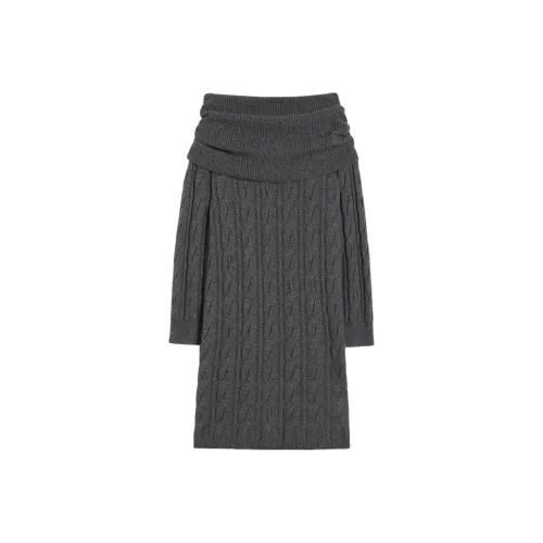 MaxMara Studio Длинное платье с длинными рукавами женское