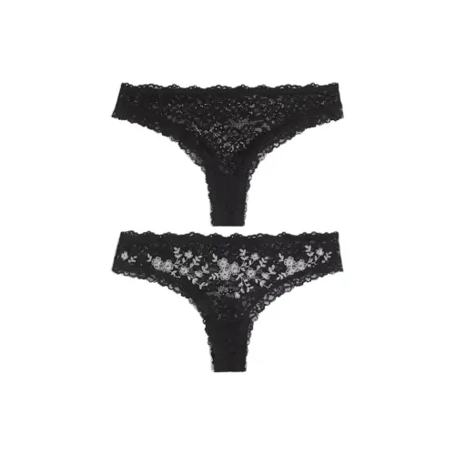 H M 2 пачки черный белый женский стринг