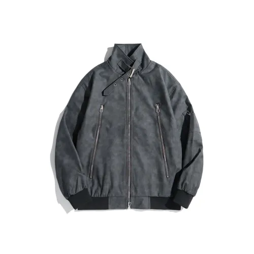 YEARNED Стиль Майярд Винтаж Кожа Куртка Куртка Унисекс