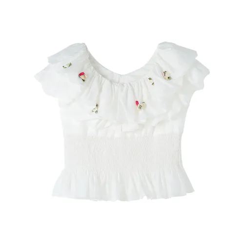 YUANYUAN GIRL Белый Одиночная упаковка Топ Kids Рубашки