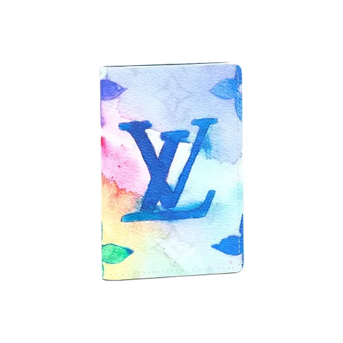 LOUIS VUITTON Pocket Organiser Покрытый холст Картхолдер Мужской Конфетный цвет Tie Dye Акварель