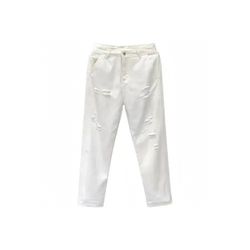 CAT'S PAW Белый Унисекс Джинсы