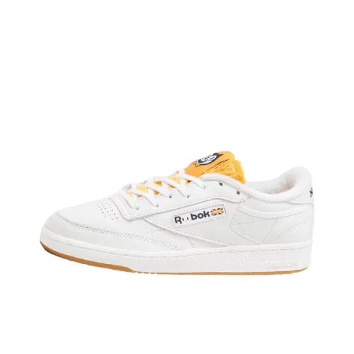 Kit Кошка Clock x Reebok CLUB C 85 Скейтборд Кроссовки Мужские Желто-Белые