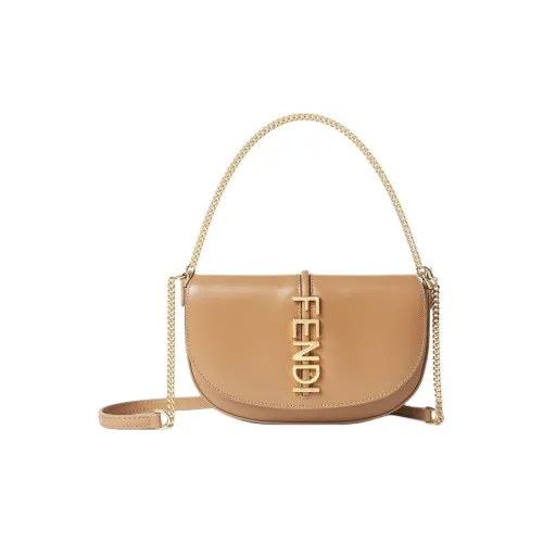 FENDI fendigraphy Телячья кожа Сумка на одно плечо Женская Коричневая