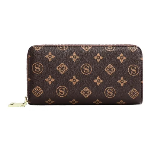 EBLAN Синтетическая кожа Кошелек Кошелек Держатель для карт Клатч Стандартный Женский Кофейный