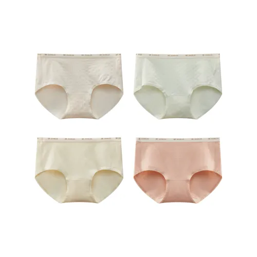 QIANLEE Светлый Сыры+Утренний туманно-голубой+Желто-кремовый+Сладкий Персиково-розовый Женские Трусики-бикини