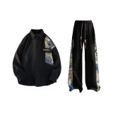 Комплект одежды - Черная рубашка с длинным рукавом + черные штаны