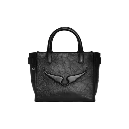 Zadig Voltaire Кожа Тоут Сумка Сумка для покупок Сумка Маленькая Женская Черная