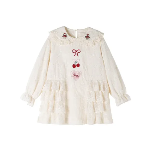 YUANYUAN GIRL Бежевый Одиночное Платье-рубашка для девочек Платья