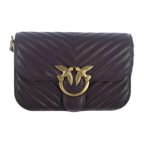 PINKO Love Bell Телячья кожа Сумка через плечо Сумка на плечо Женская Сливовый фиолетовый