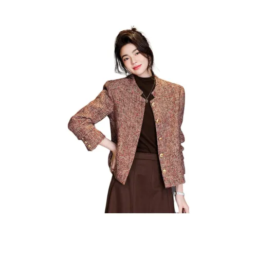 Dme Коричневый Красный Женский Короткий Пальто