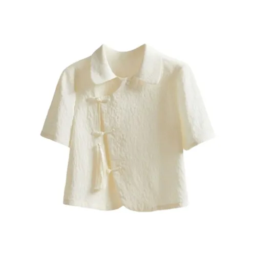 POWXV Абрикос Женские Рубашки