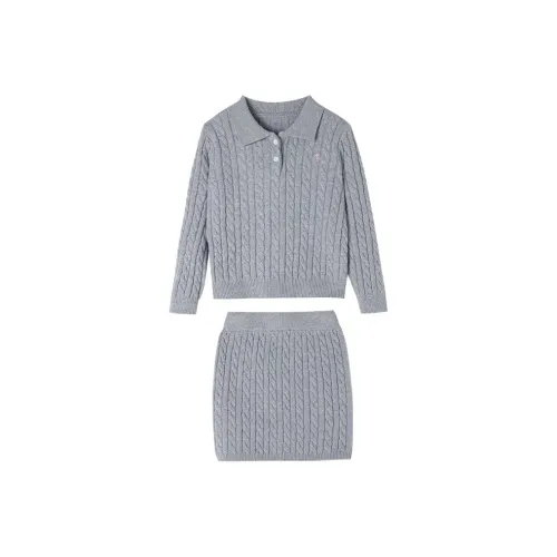 YUANYUAN GIRL Серый Двухкомпонентный Комплект для Малышей с Юбкой