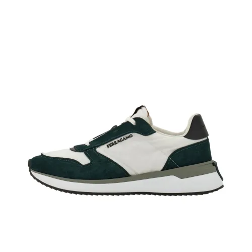 Ferragamo Низкий Топ Casual Мужской Белый Зеленый