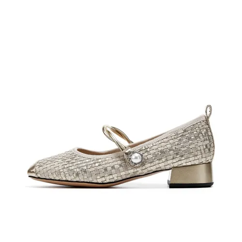 ST SAT Грубый каблук Туфли Мэри Джейн Средний каблук Женские