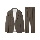 Серый Коричневый Бизнес Костюм