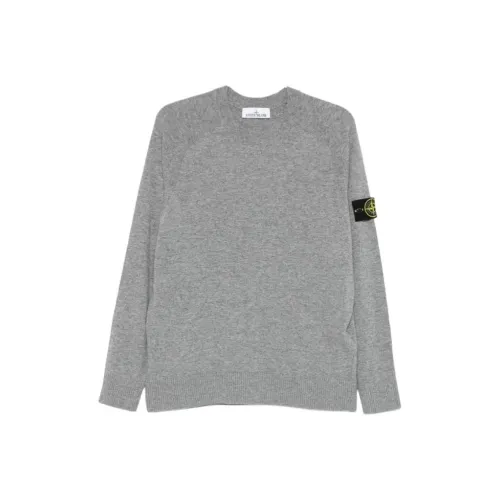 STONE ISLAND Серый Мужской Трикотаж