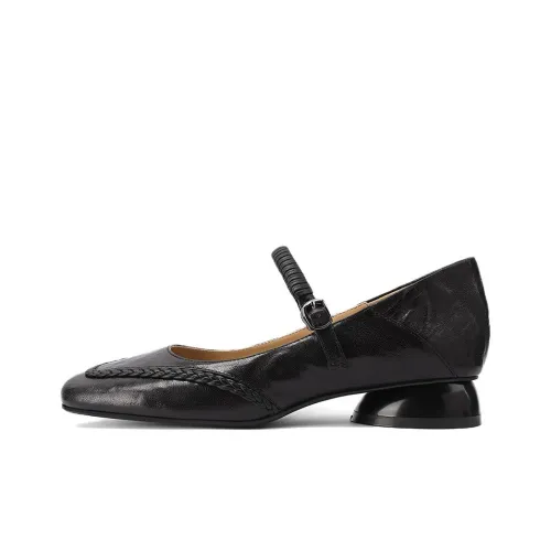 GOLDLION Туфли Мэри Джейн с грубым каблуком 2,5 см женские