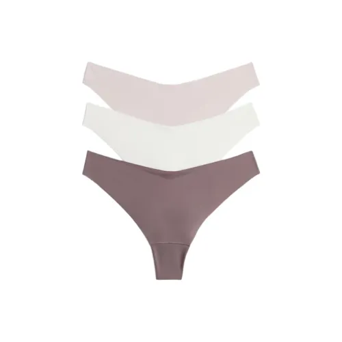H M 3 пачки Серый Фиолетовый + Розовый + Кремовый Женские Стринги