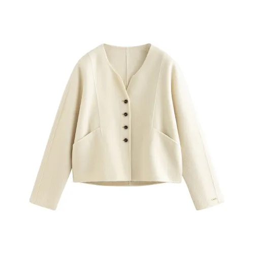 Inman Толстый Текстура Теплоизоляционный Элегантность TREASURE Похудение Доступный Шерстяной Мода ATMOSPHERE Пальто Женские