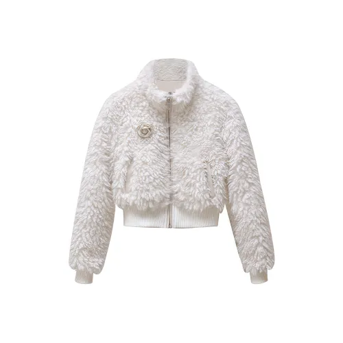 KKX Белый Женские Бархатные Куртки