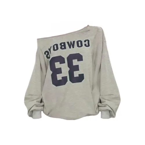 EMDPN Числа Асимметричное плечо Непритязательный стиль Повседневный свитшот Топ Женский Женский