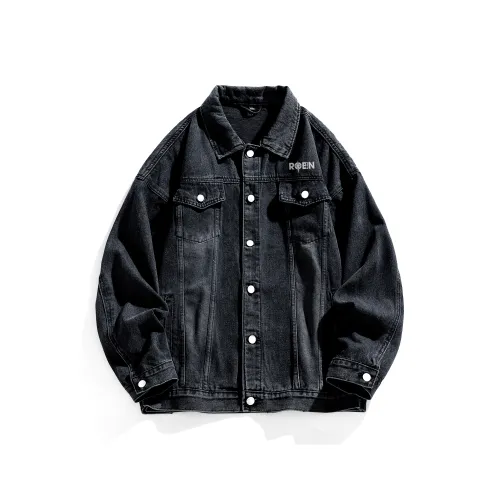 ROBINHOOD Камень Промытый Черный Унисекс Джинсовые Куртки