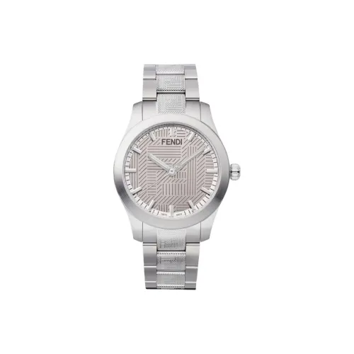 FENDI Мужские часы Кварцевый механизм Ремешок из нержавеющей стали 40 мм Серый циферблат