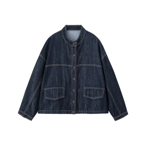 MJ Темно-синий женский джинсовые куртки