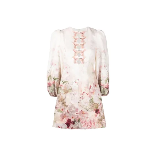 Zimmermann Белый Женские Длинные Платья с Длинными Рукавами