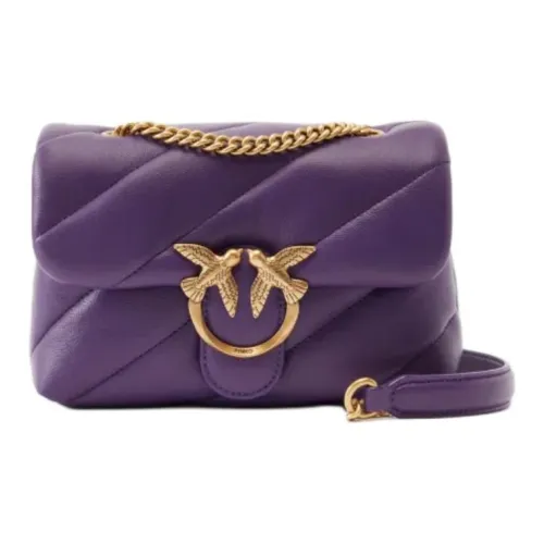 PINKO Love Bag Puff Овчина Сумка через плечо Сумка на плечо Мини Женская Темно-фиолетовая