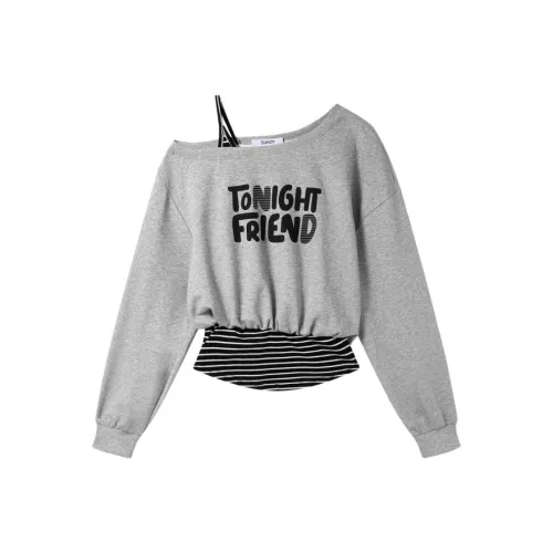 IUNOP Пэчворк Цветовой блок Длинный рукав Пуловер Толстовка Женская