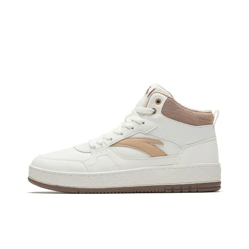 ANTA First Year High Top High Top Скейтборд Кроссовки Женские Айвори Белый Светлый Орех