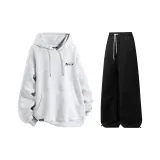 Комплект одежды (Серый топ Фотиния + Черные штаны)