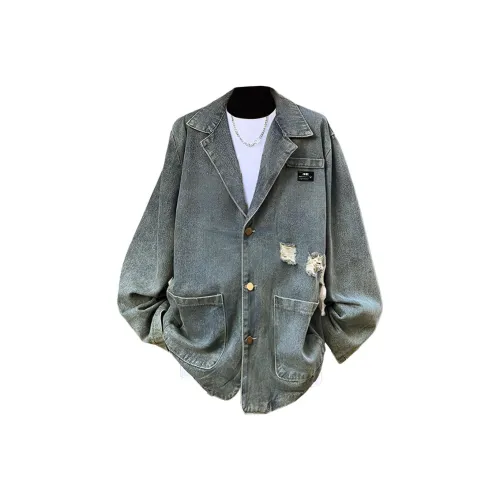 ZIAREL Синий [Съемный] Унисекс Джинсовые куртки