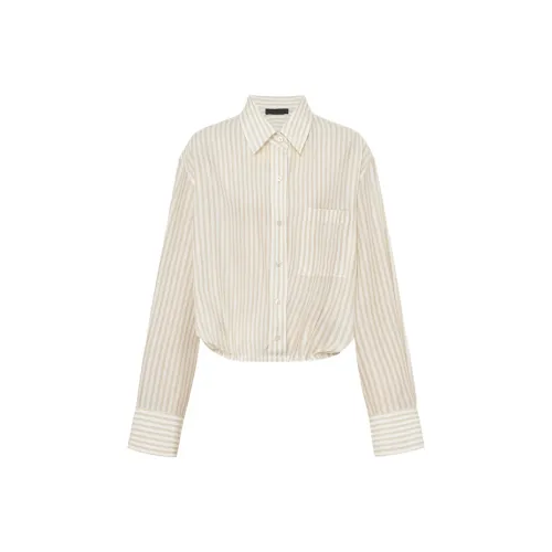 MO&CO Песочно-белый Полосы Женские Рубашки