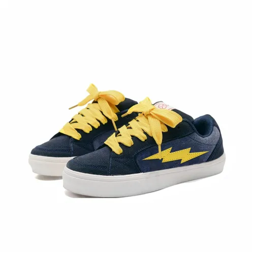 KAAVER OTTO Амортизация Устойчивость к истиранию Дышащие Низкие Кроссовки для скейтбординга Унисекс Темно-синий Желтый