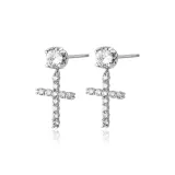 Серьги-гвоздики "Крест" [Серебряные]