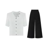 Облако Белый Топ + Черные Магические Штаны