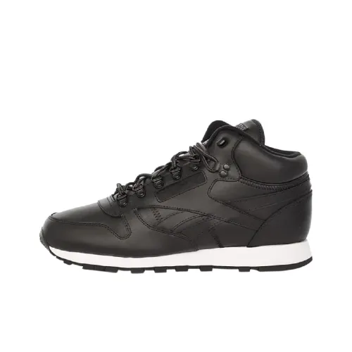 REEBOK Classic Leather MID Топ Беговые кроссовки Мужской Черный
