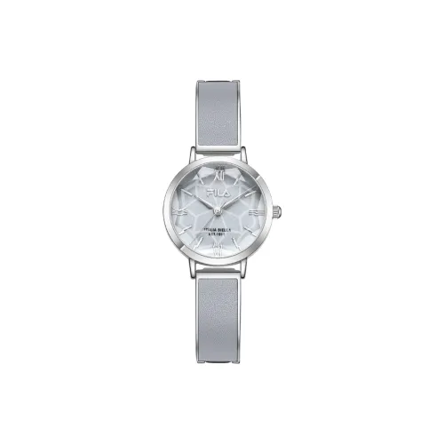 FILA Наручные часы Кварцевый механизм Стальной Ремешок из натуральной кожи Серый циферблат Женские часы