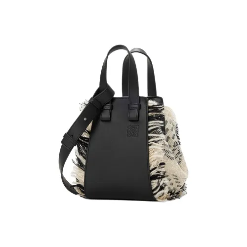 LOEWE Hammock Ткань Сумка через плечо Сумка Женская Бежевая и Черная