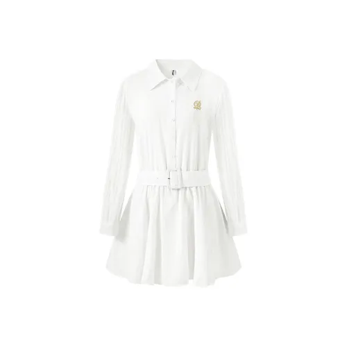 DGOLD Белый Женский Длинный С рукавами Платье