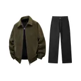 Комплект одежды (Армейский зеленый топ + черные штаны)