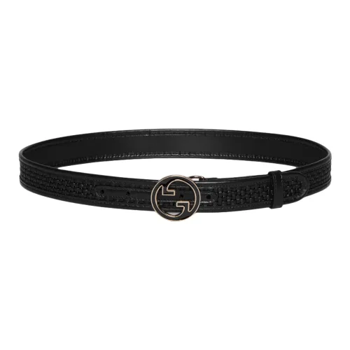 GUCCI Blondie Кожаные ремни Женские Черный Ширина 3 см