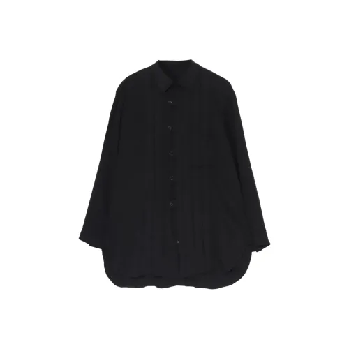 Yohji Yamamoto Pour Homme FW25 Целлюлоза LAWN TAB Утепленный Блоуз Рубашка Мужская